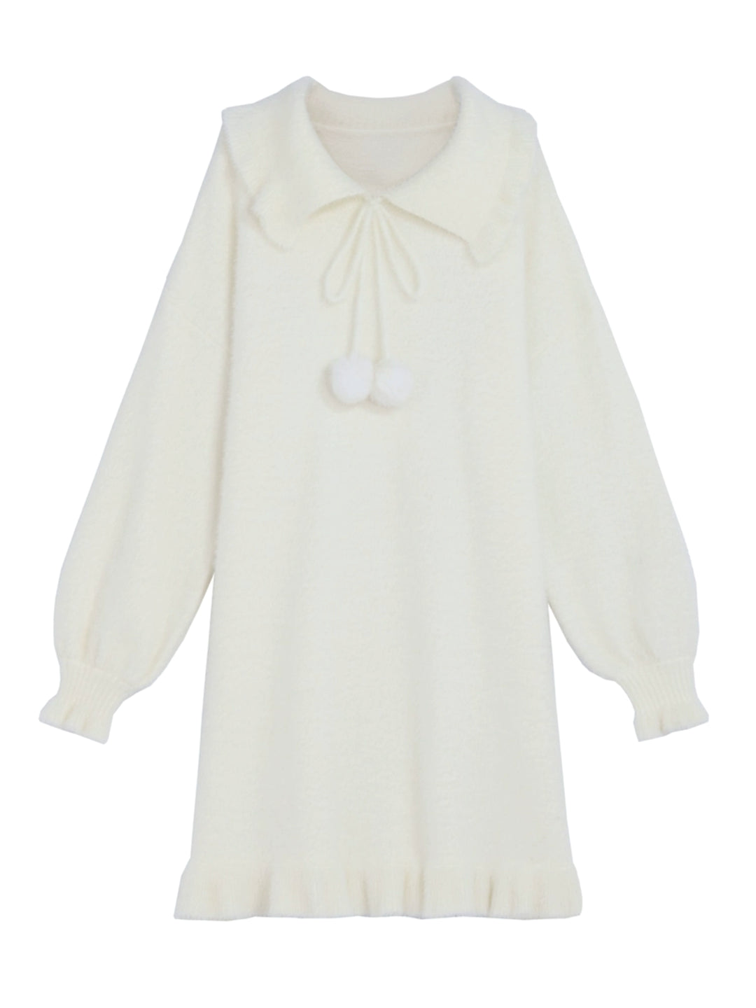The First Snow Imitation Mink Knit Cozy Dress-ntbhshop