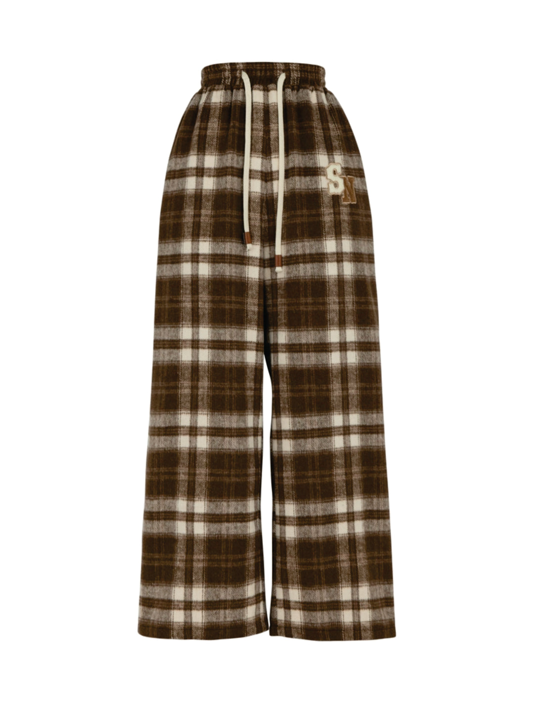 Maillard Mingle Forest Retro Casual Plaid High-Waist Pants-ntbhshop