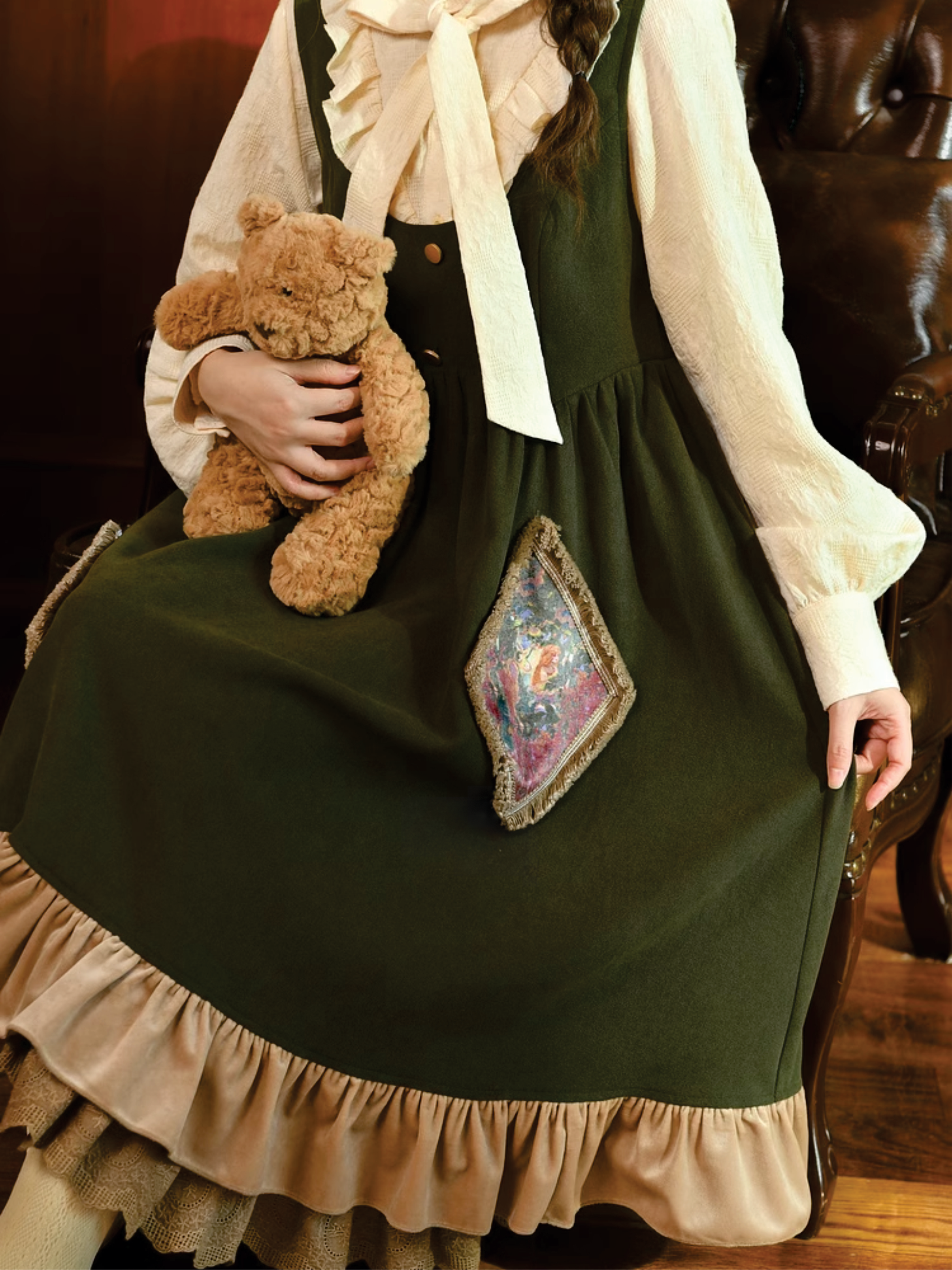 Forest Tale French Style Layered Strap Dress-ntbhshop