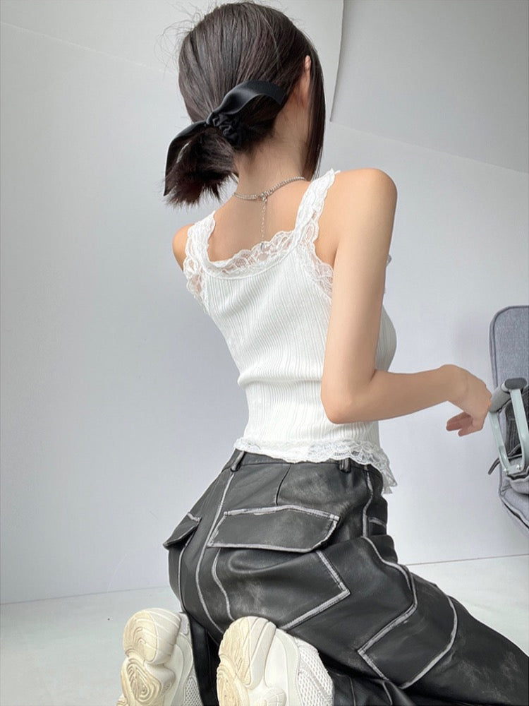 Feminine Lace Knit Camisoles-ntbhshop