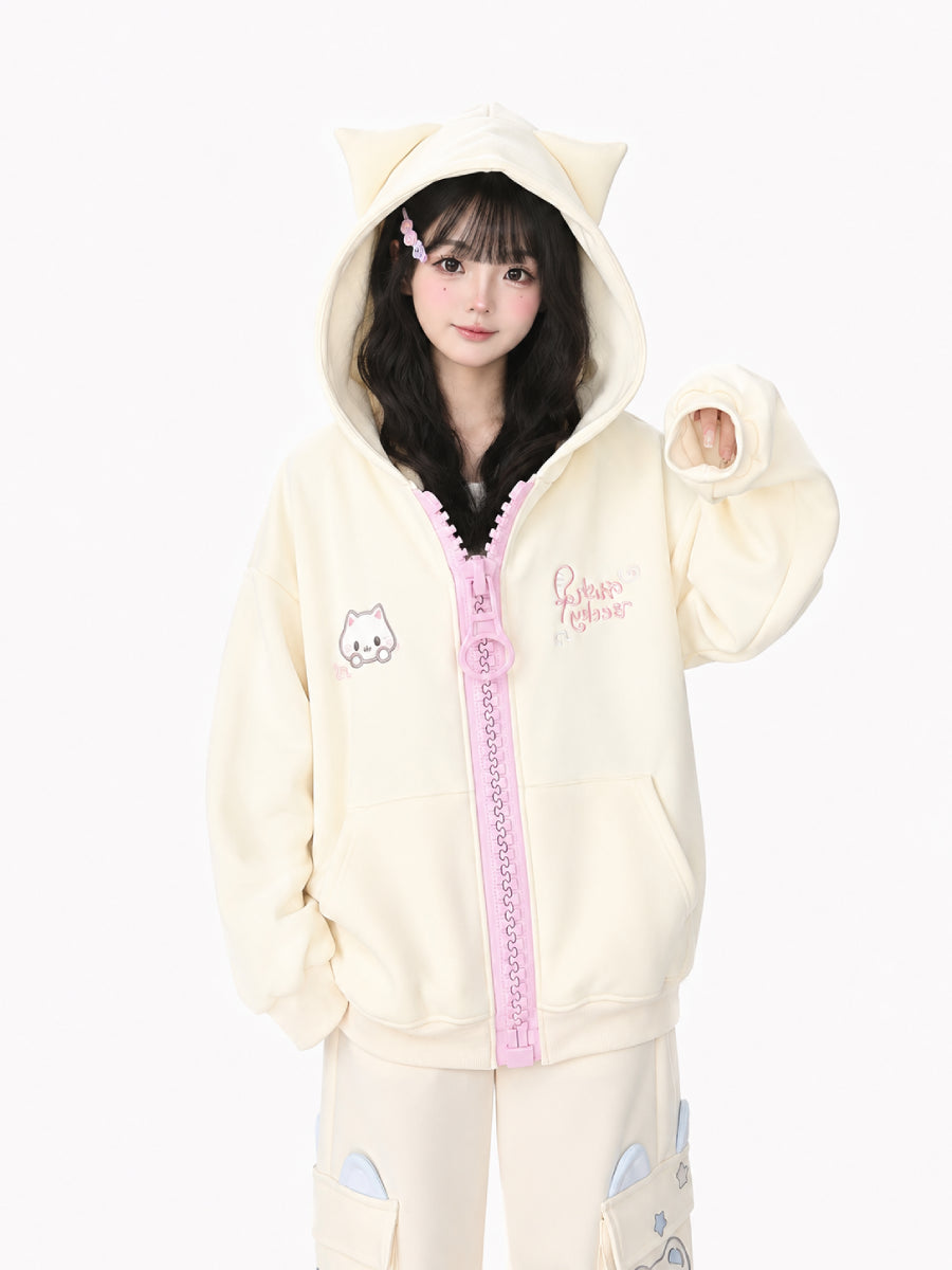 Candy Cat Zipper Jackets-Outerwear-ntbhshop