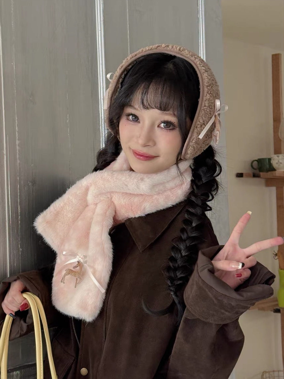 Honey Fawn Fluffy Mufflers-ntbhshop