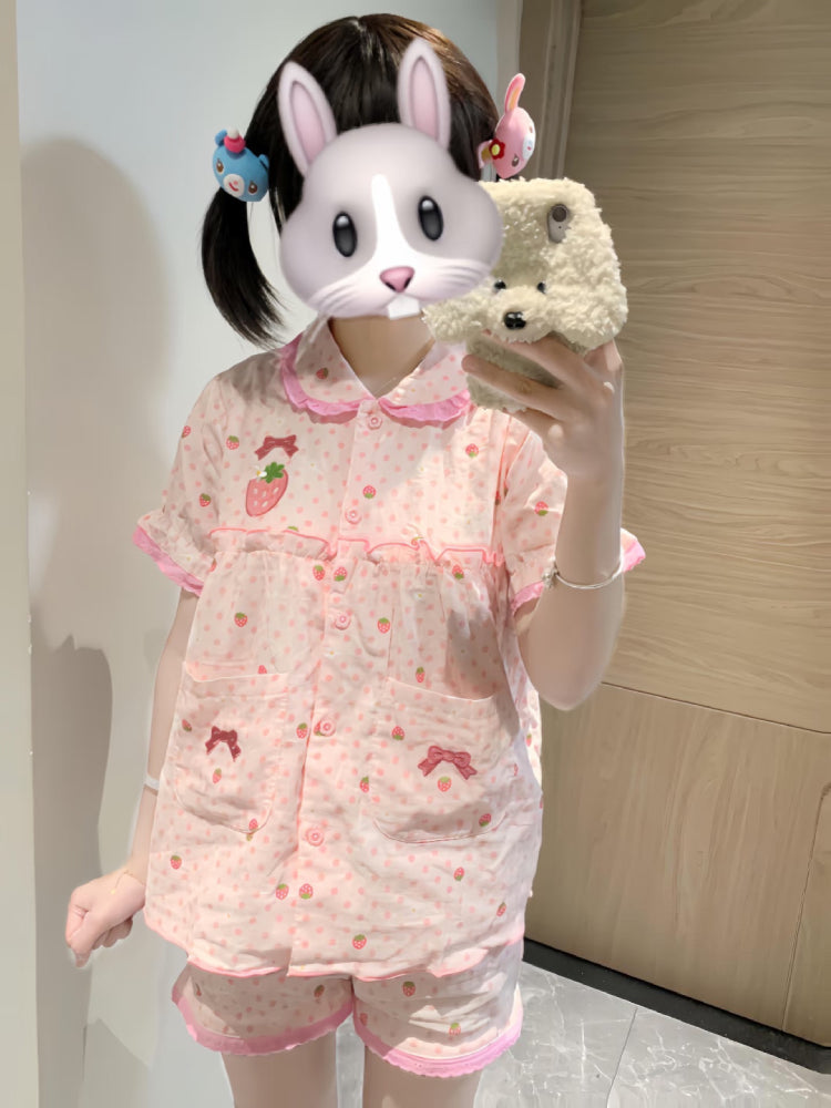 Strawberry Dream Cotton Pajama Sets-ntbhshop