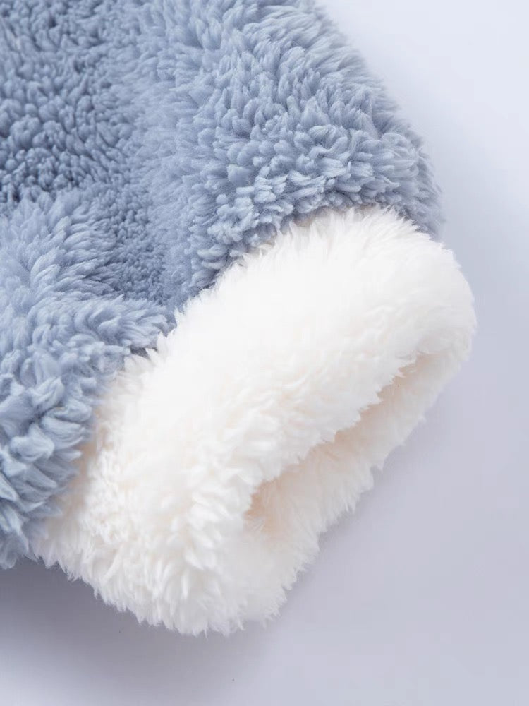 Blue Beast Cozy Winter Fleece Sleepwear Nightgown Set-ntbhshop