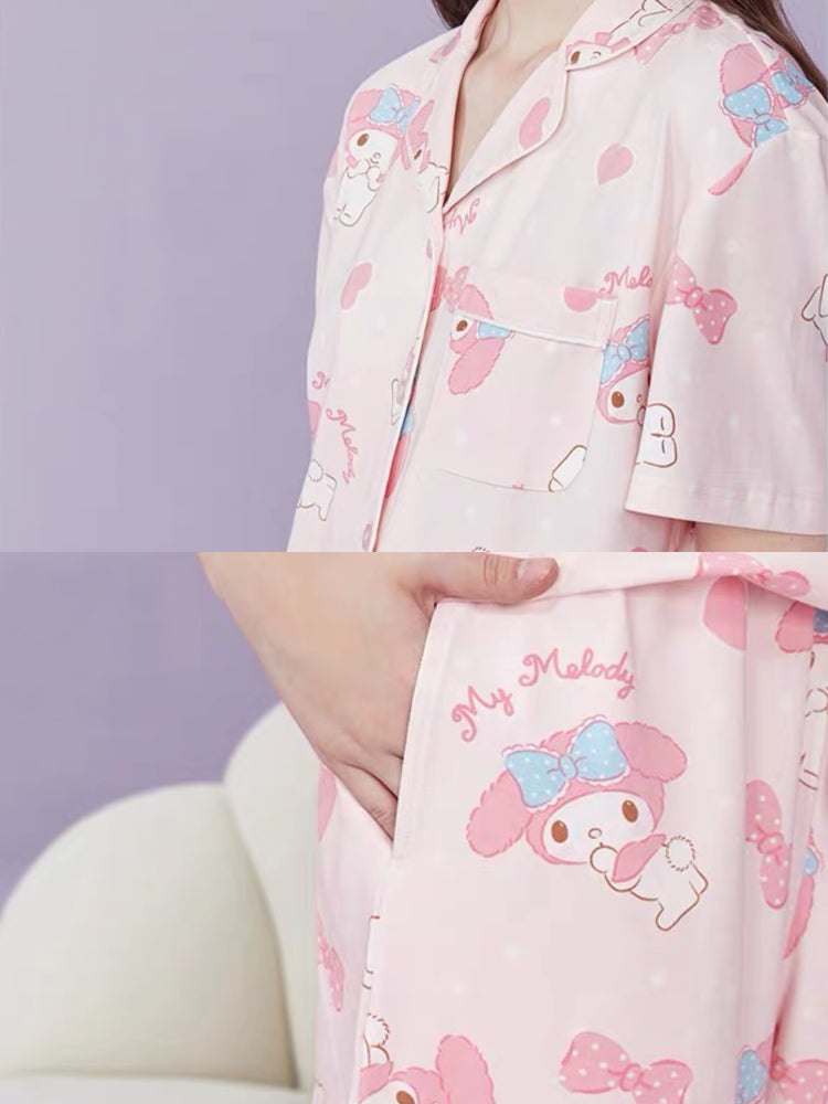 My Melody Kuromi Cinnamoroll Pochacco Short Sleeve Pajama Sets-ntbhshop