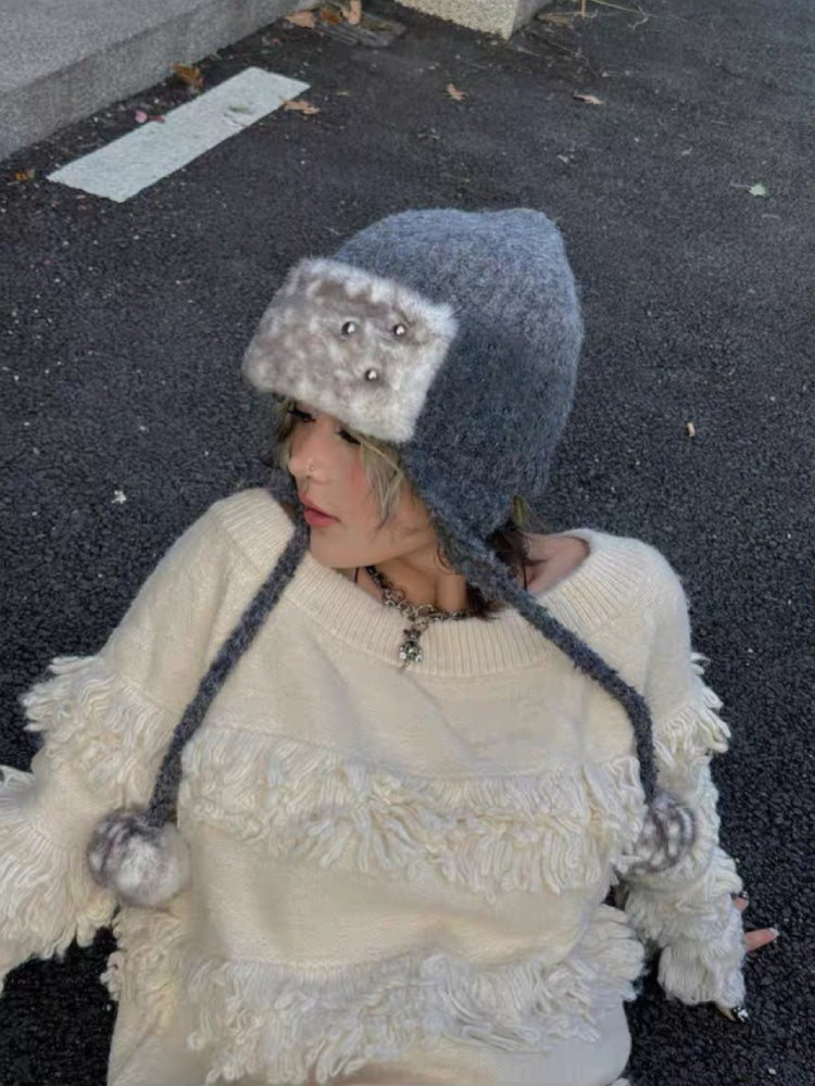 Honey Fawn Y2K Pom Hats-ntbhshop