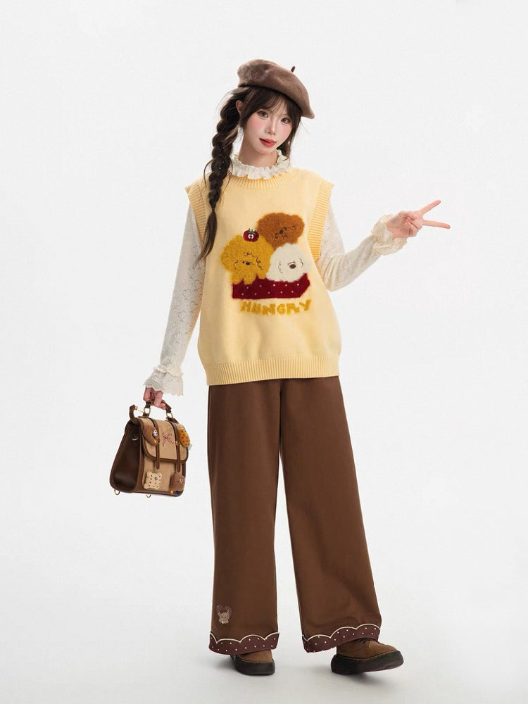 Cocoa Bear Cotton Pants-Bottoms-ntbhshop