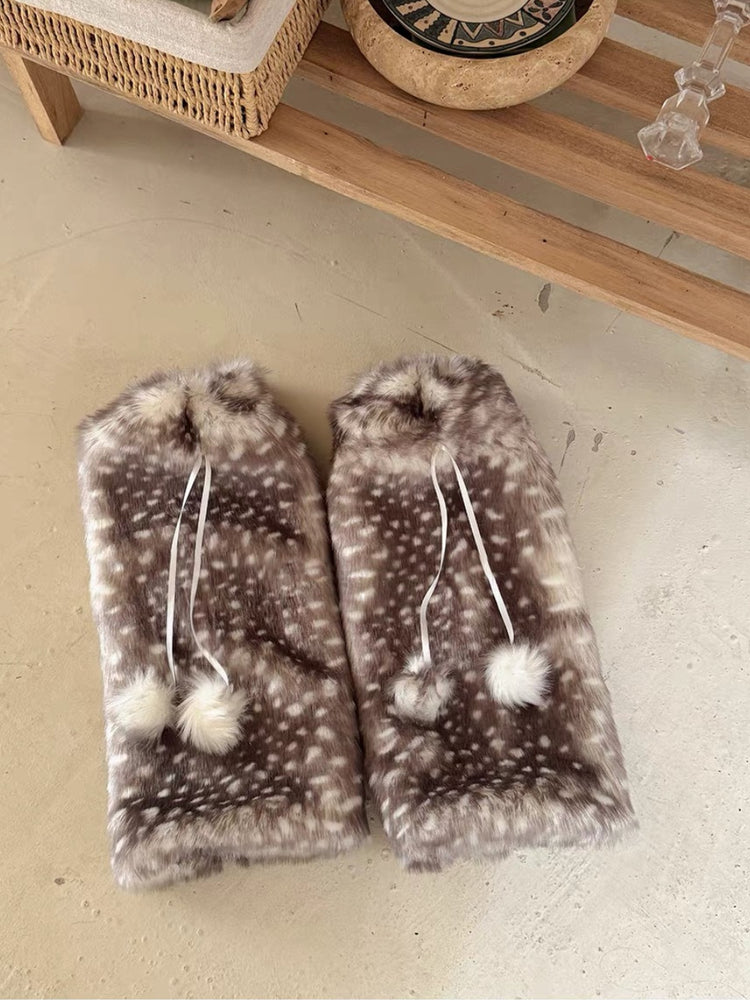 Honey Fawn Fluffy Leg Warmers-ntbhshop