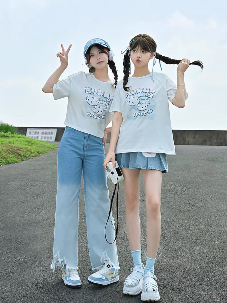 Cloud Bunny Cotton Tee-Tops-ntbhshop