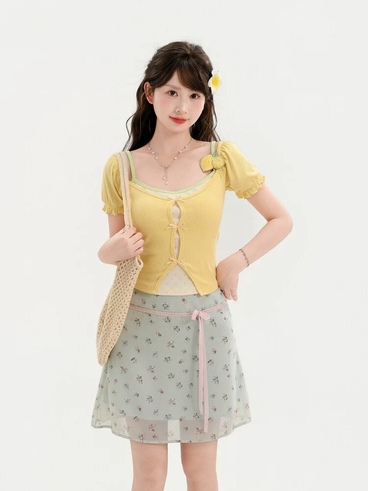 Lemon Sugar Layered Bra Top-ntbhshop