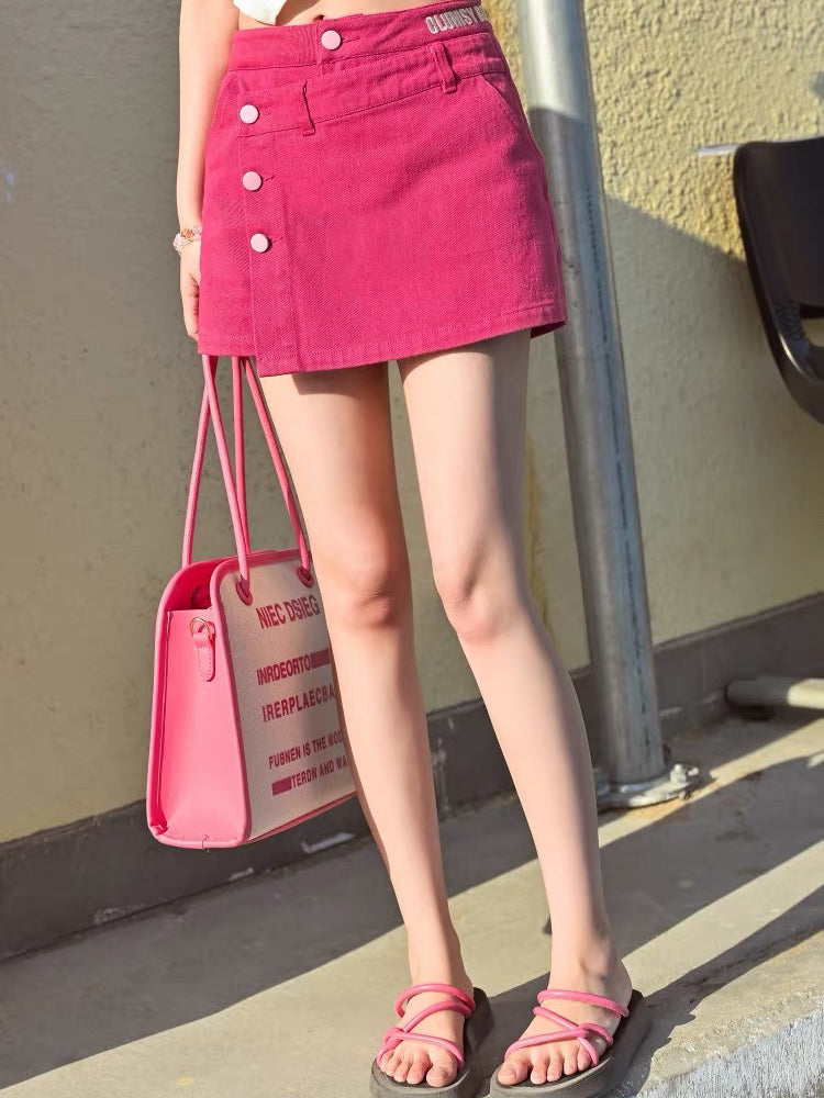 Berry Rush Denim Skorts-Bottoms-ntbhshop