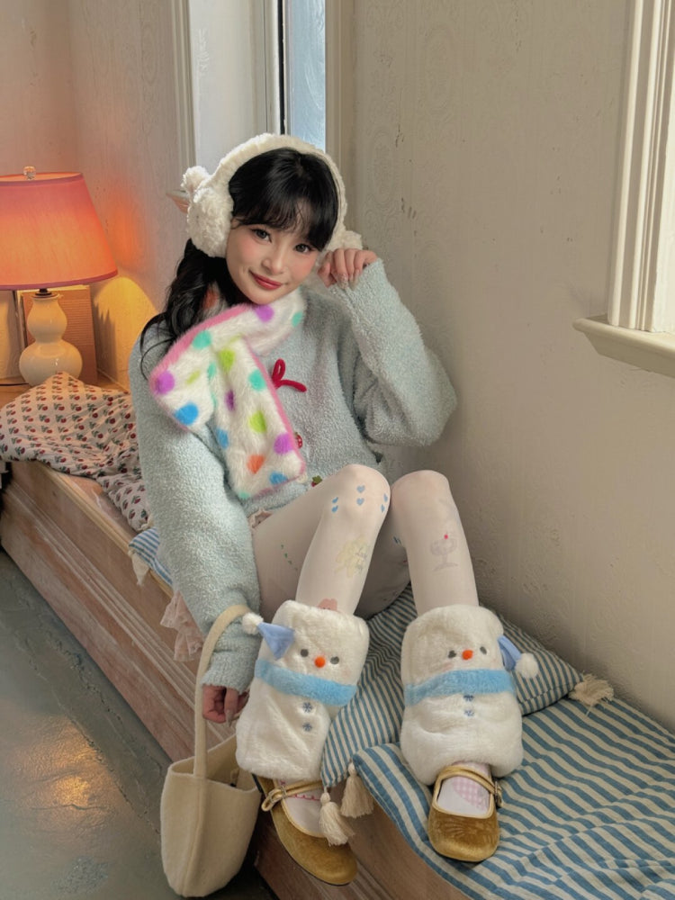 Snowman Fluffguard Hat, Scarf, Gloves & Leg Warmers-ntbhshop