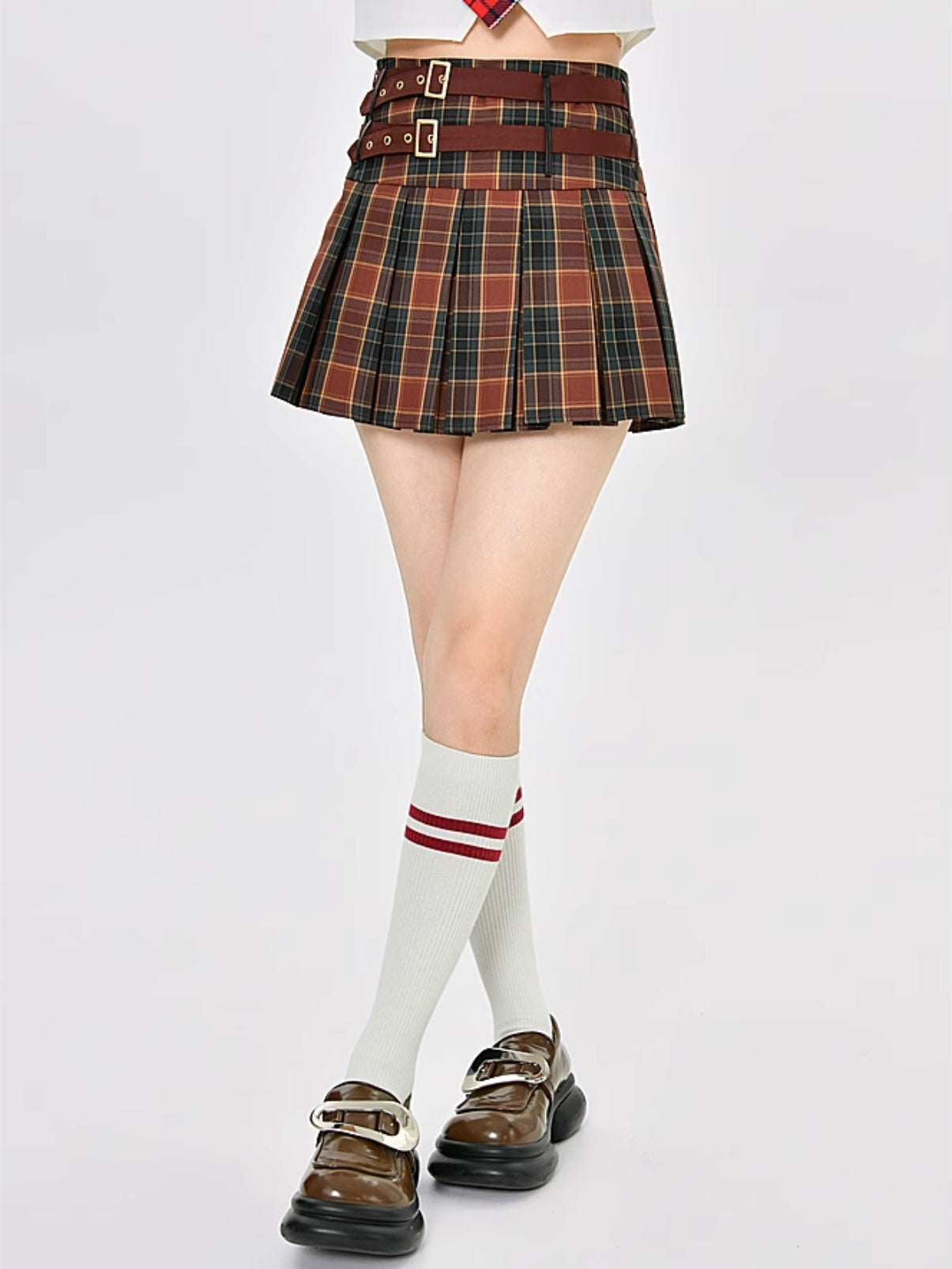 American Babes Retro College Style A-line Mini Skirt-ntbhshop