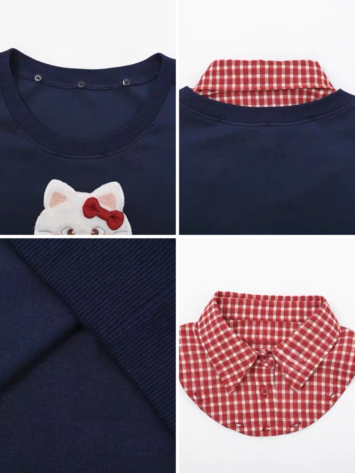 Kitty Crush Collar Sweatshirt-Tops-ntbhshop