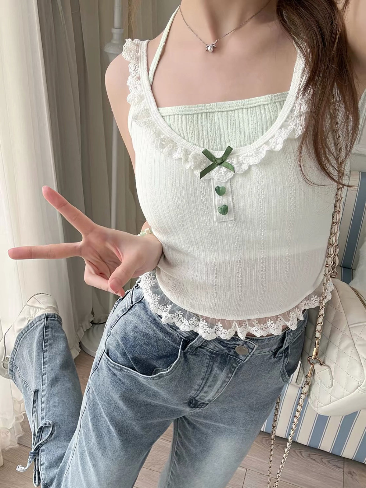 Matcha Milk Bra Cami-Tops-ntbhshop
