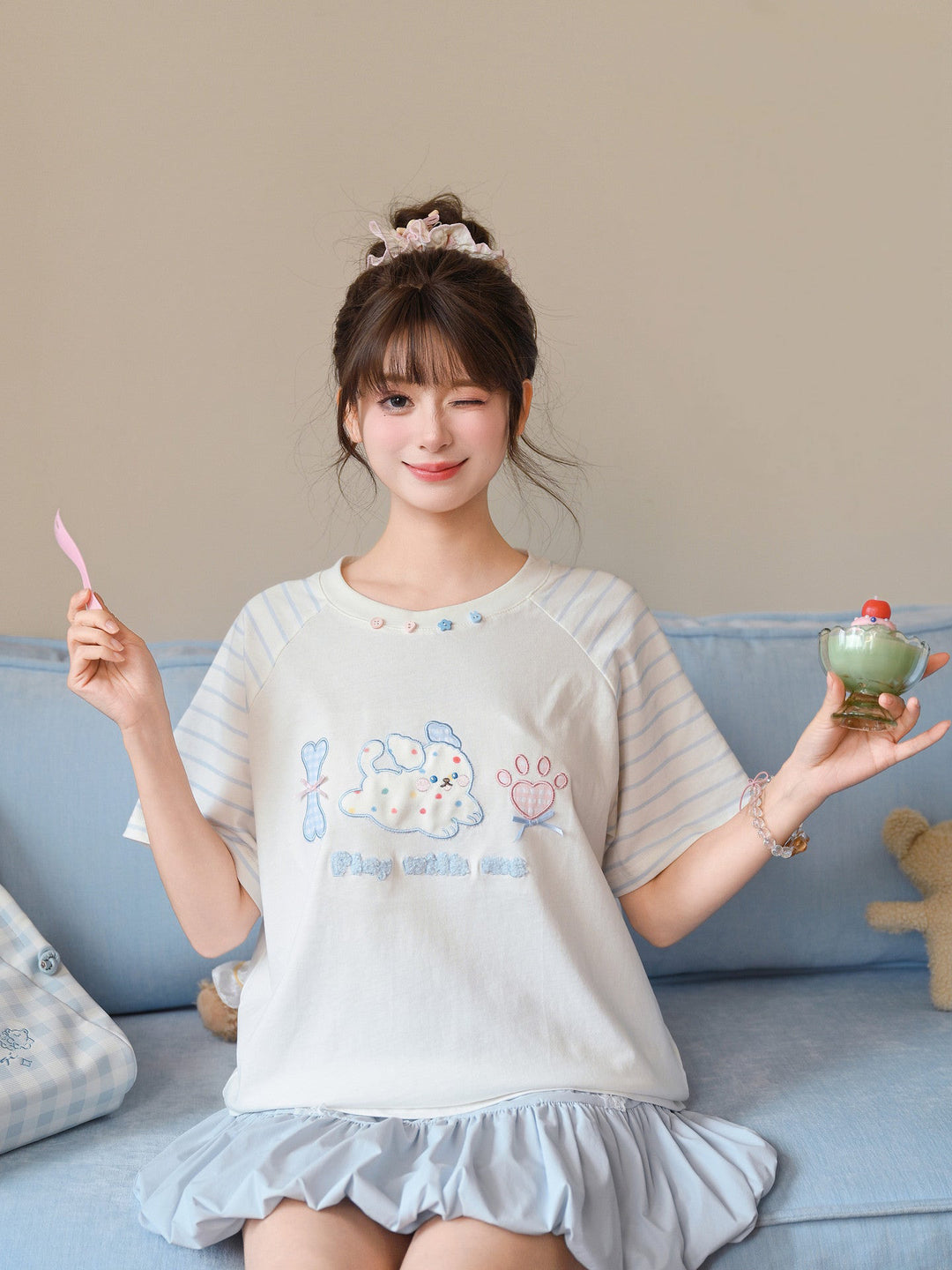 Puppy Milk Raglan Tee-Tops-ntbhshop