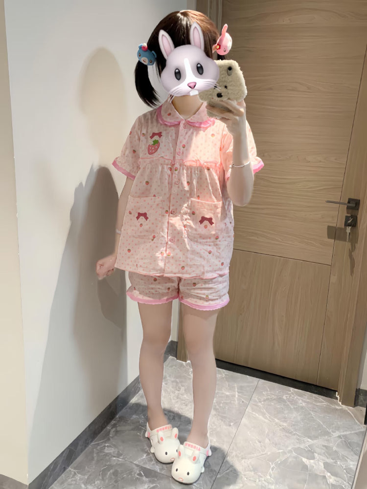 Strawberry Dream Cotton Pajama Sets-ntbhshop