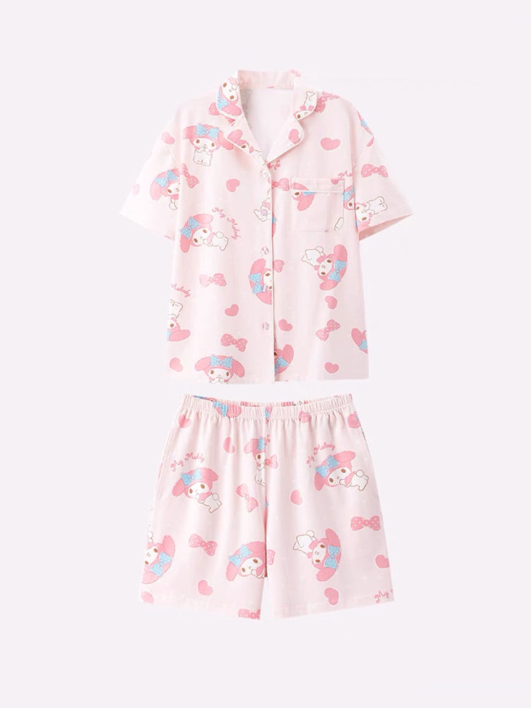 My Melody Kuromi Cinnamoroll Pochacco Short Sleeve Pajama Sets-ntbhshop