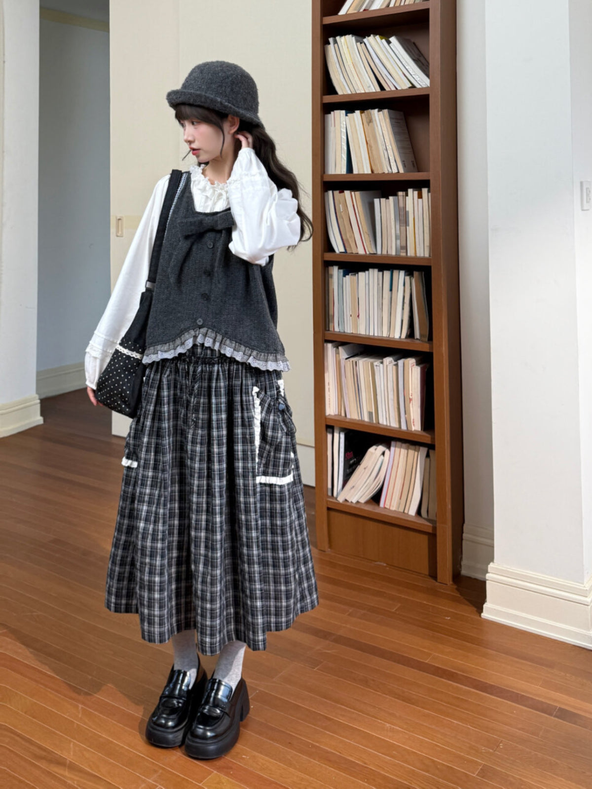 Moon Academy Knit Bow Vest-ntbhshop