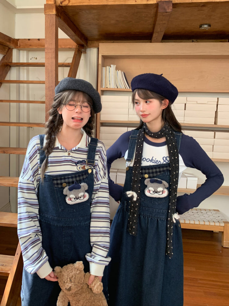 Pup Professor Plaid Denim Dress-Dresses-ntbhshop