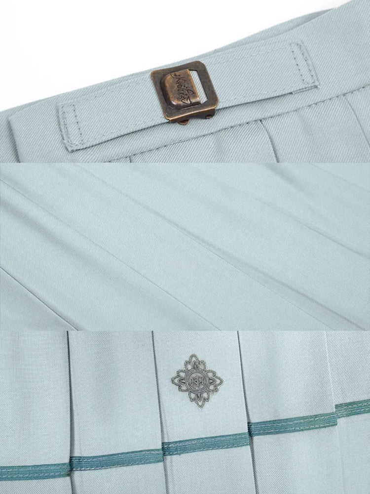 Azure Dream Pleated JK Uniform Midi Skirts-ntbhshop