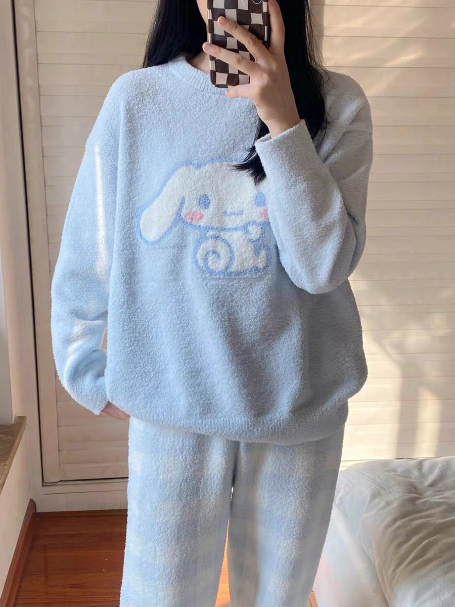 Cinnamoroll Cozy Winter Cute Dreamy Fleece Pajama Set-ntbhshop