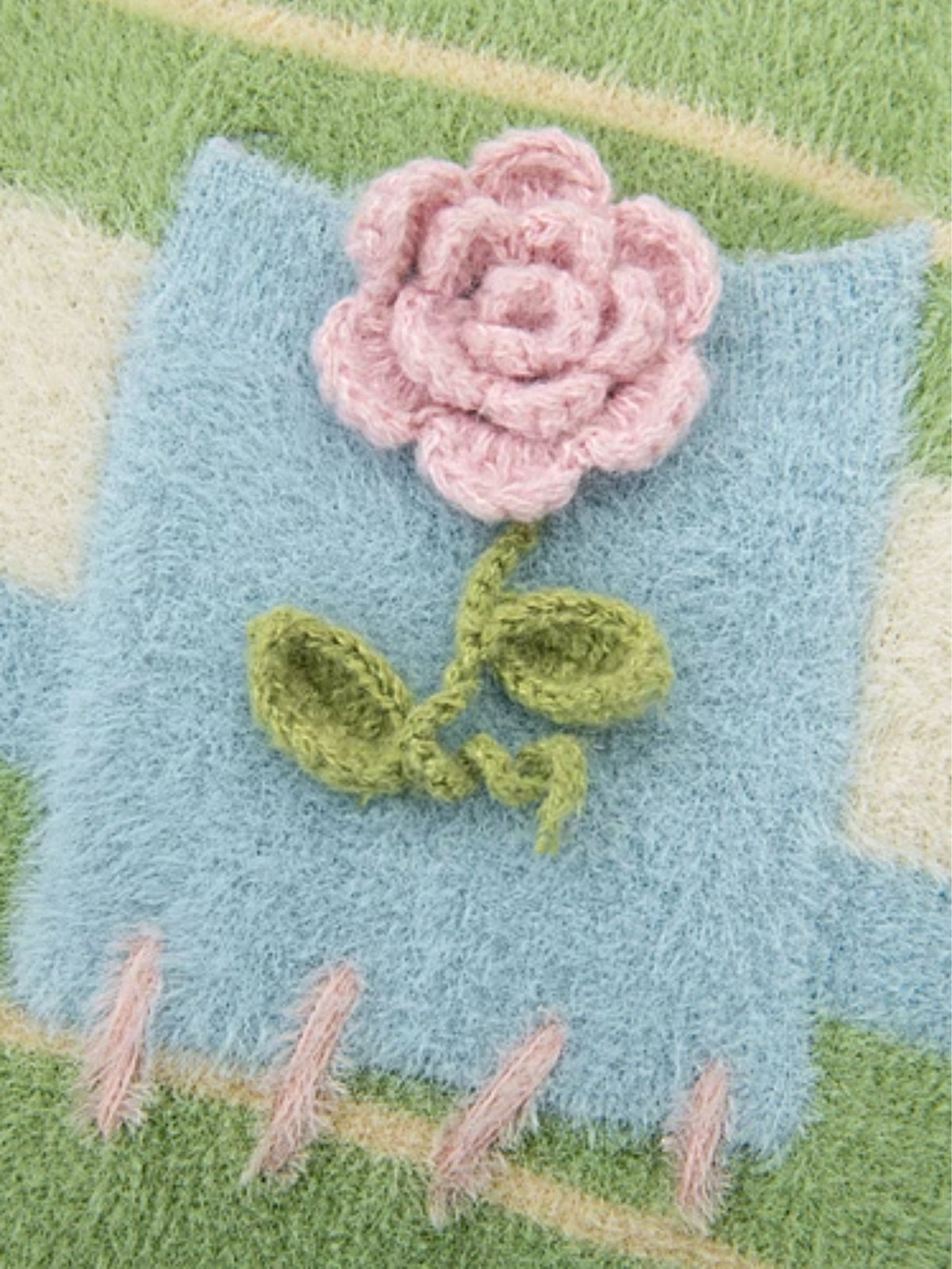 Sweet and Cute Senyu Island Flowers Fuzzy Fleece Cardigan-ntbhshop