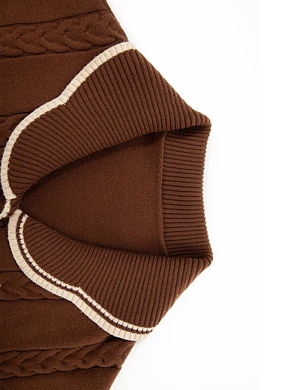 Forest Prince 
Maillard Vintage Brown Knit Layered Art Cardigan-ntbhshop
