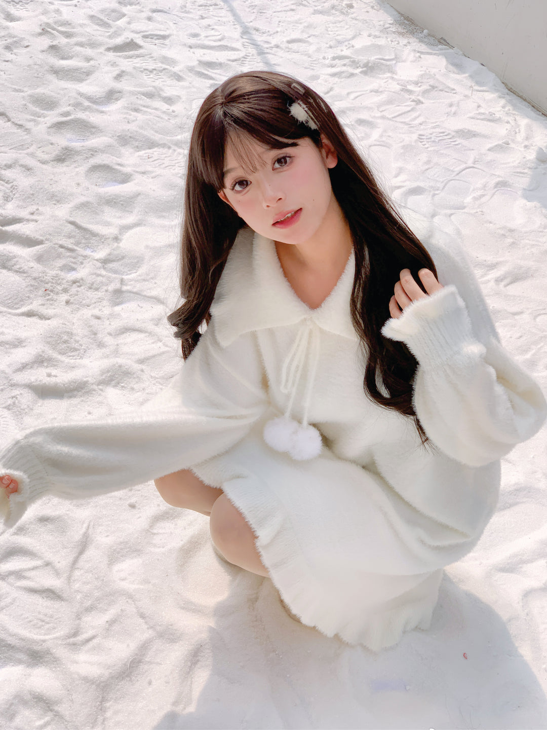 The First Snow Imitation Mink Knit Cozy Dress-ntbhshop