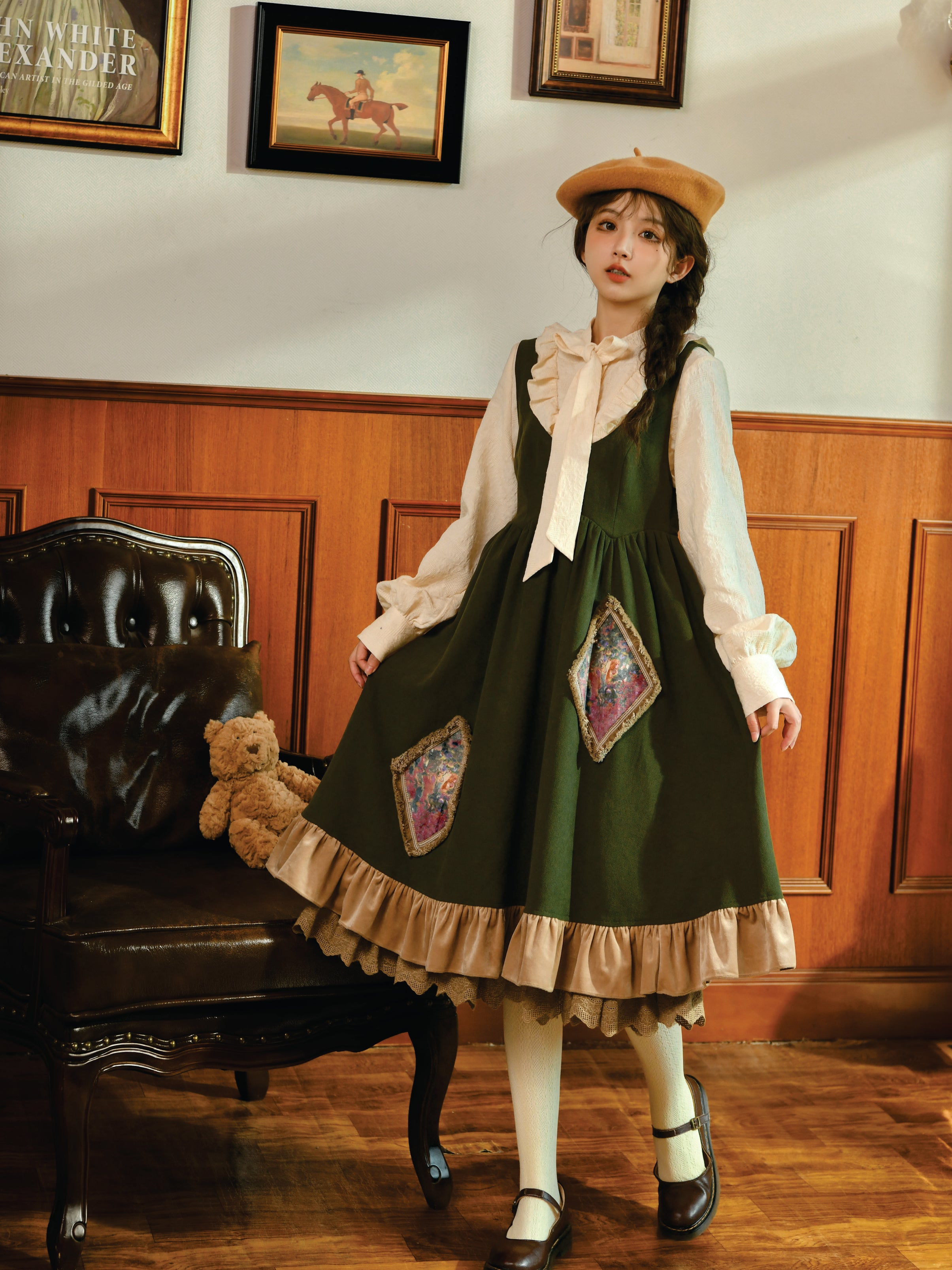 Forest Tale French Style Bow Doll Collar Blouse-ntbhshop