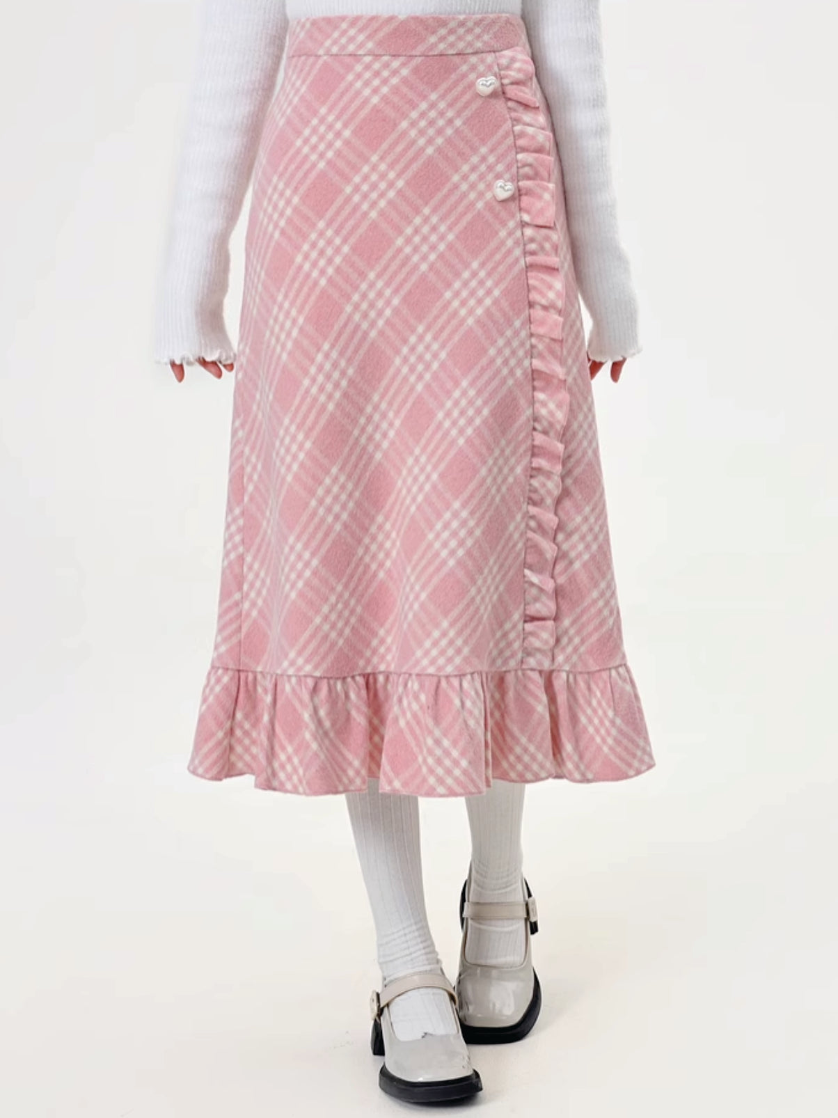 Pink Pixie Plaid Midi Skirt-ntbhshop