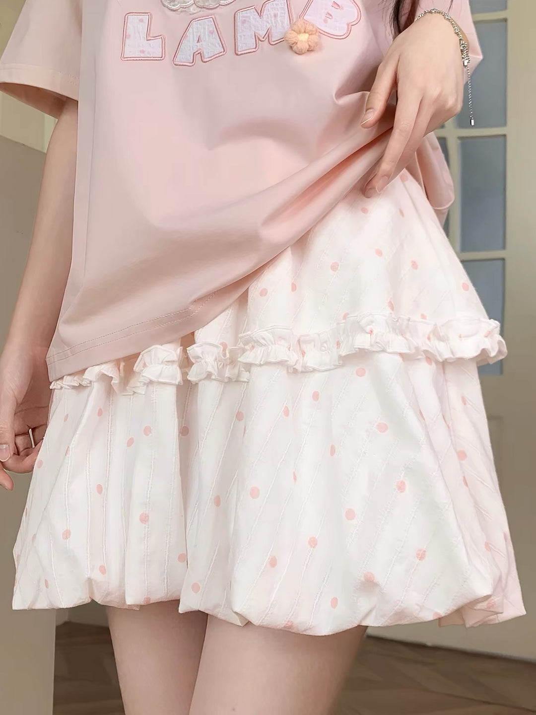 Polka Puff Bubble Skirts-Bottoms-ntbhshop