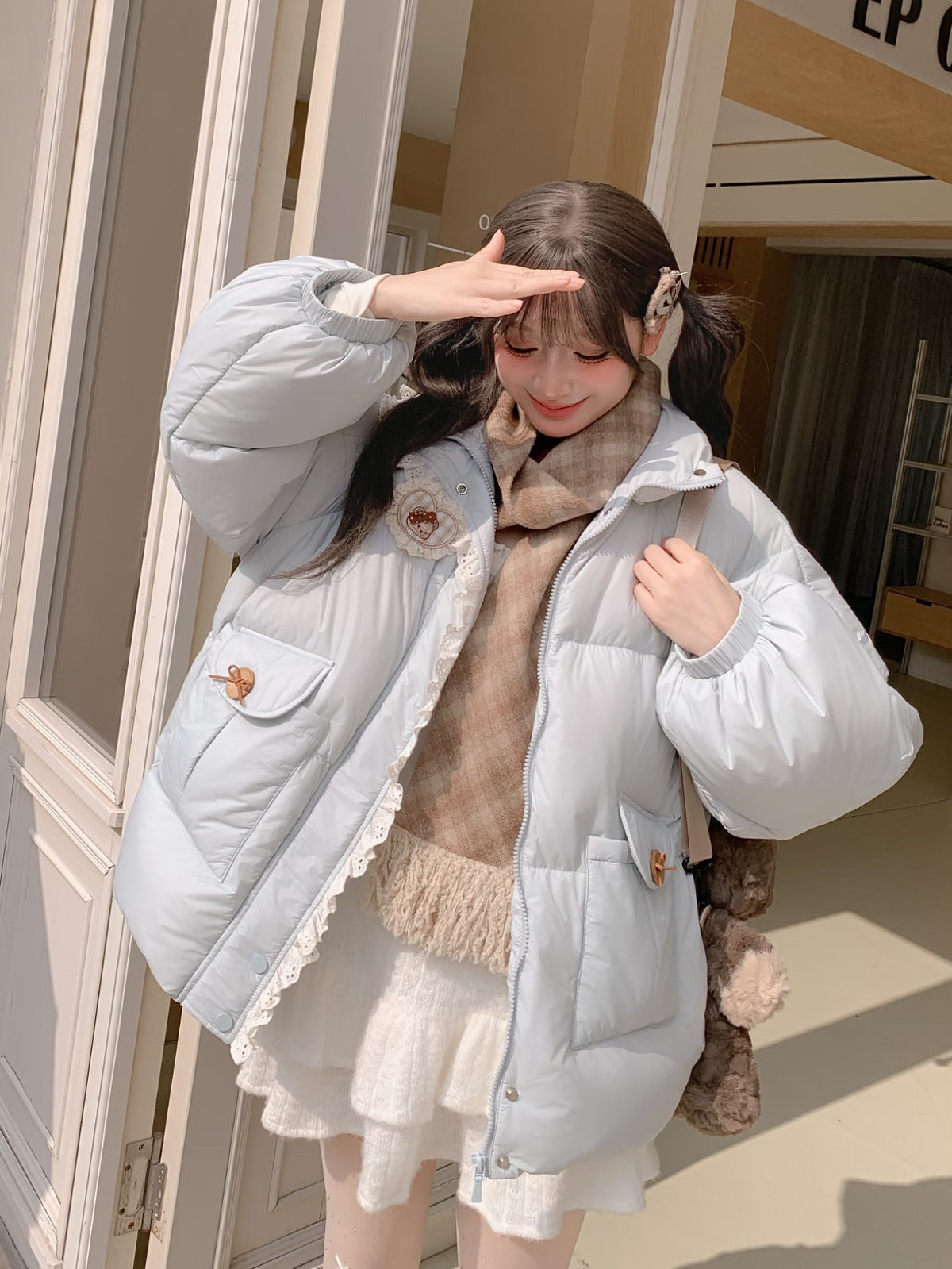 Bear Cloud Hooded Puffer Jacket-Outerwear-ntbhshop