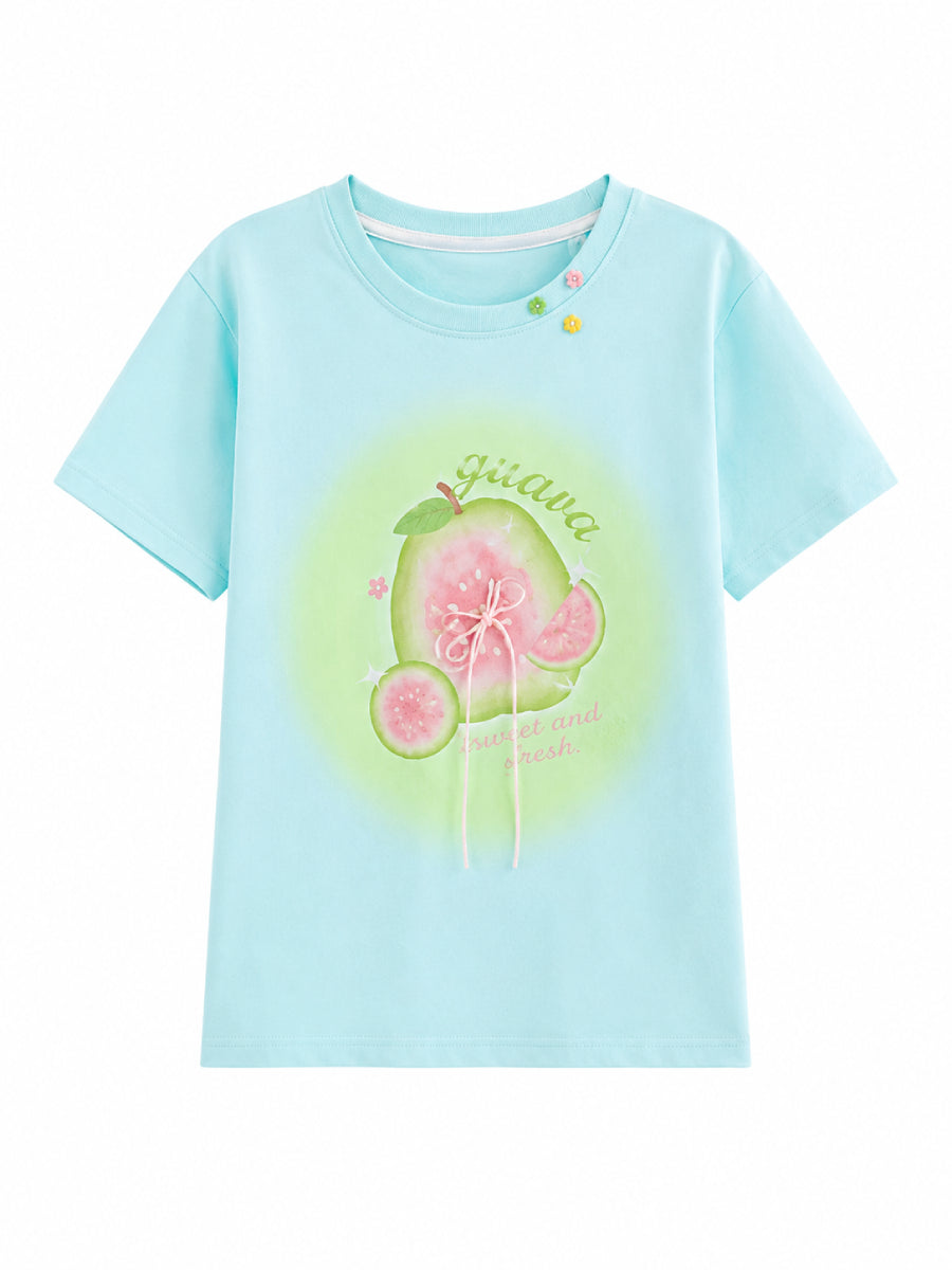 Guava Glow Ribbon Tees-Tops-ntbhshop