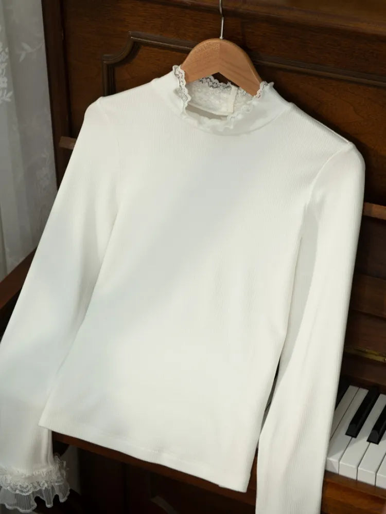 Cozy Lace Ribbed Turtleneck-ntbhshop