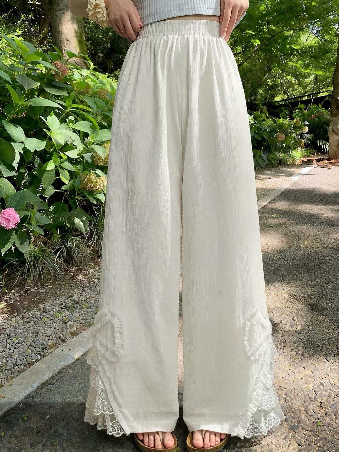 Cloud Ribbon Cotton Pants