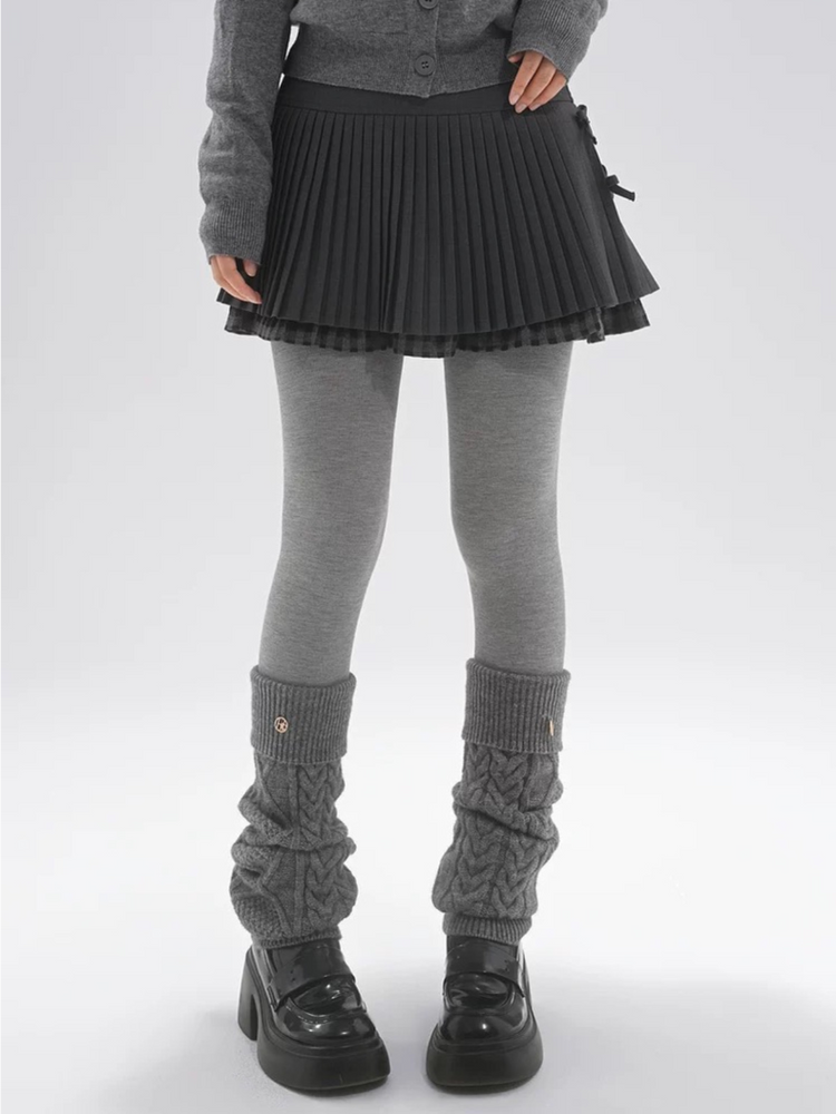 Mooncoal Double Hem Pleat Skirts-ntbhshop