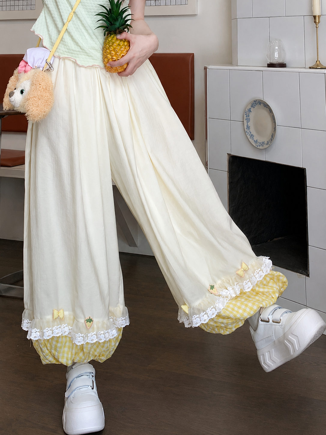 Berry Bloom Gingham Bubble Pants-Sets-ntbhshop