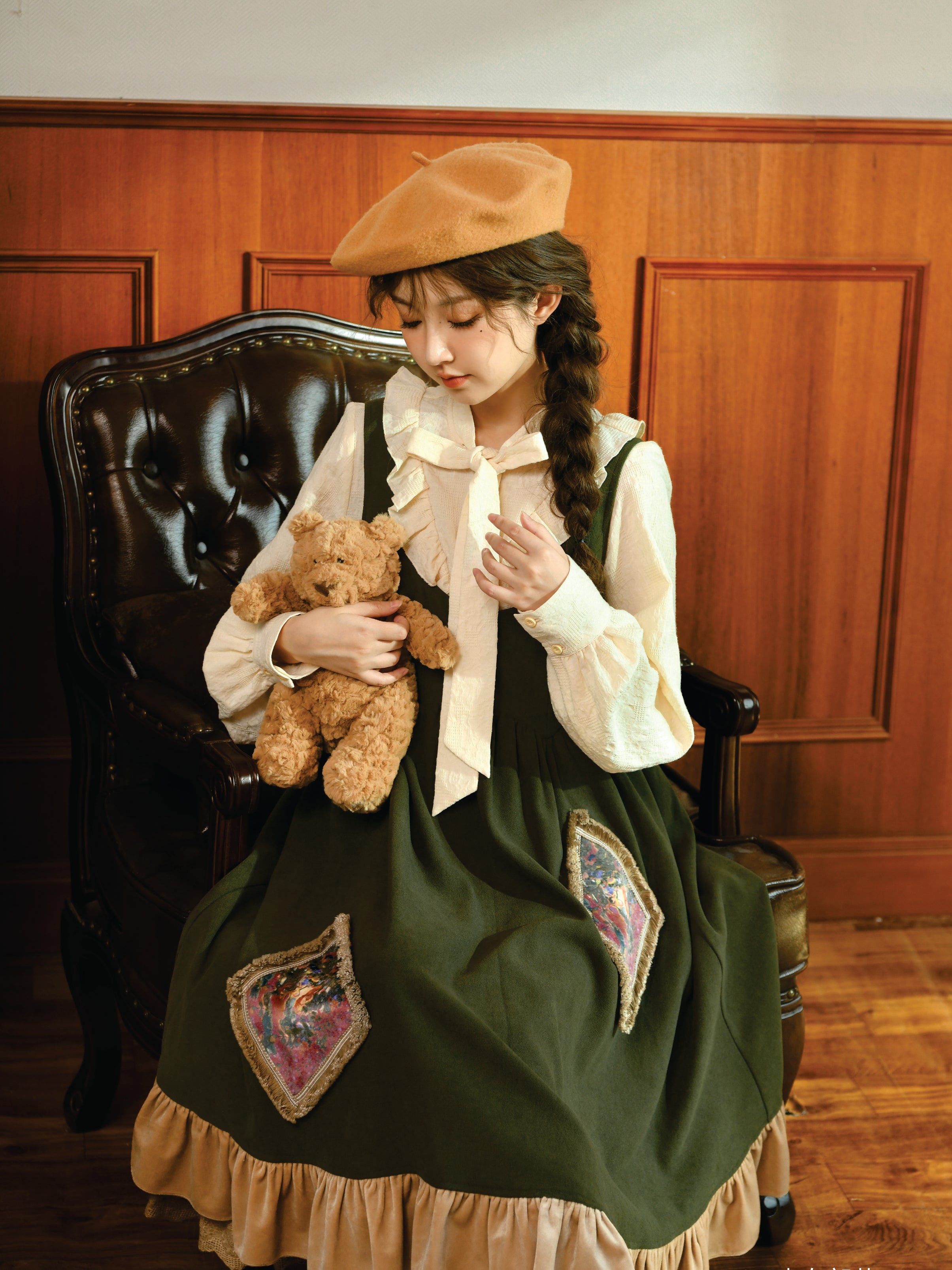 Forest Tale French Style Bow Doll Collar Blouse-ntbhshop