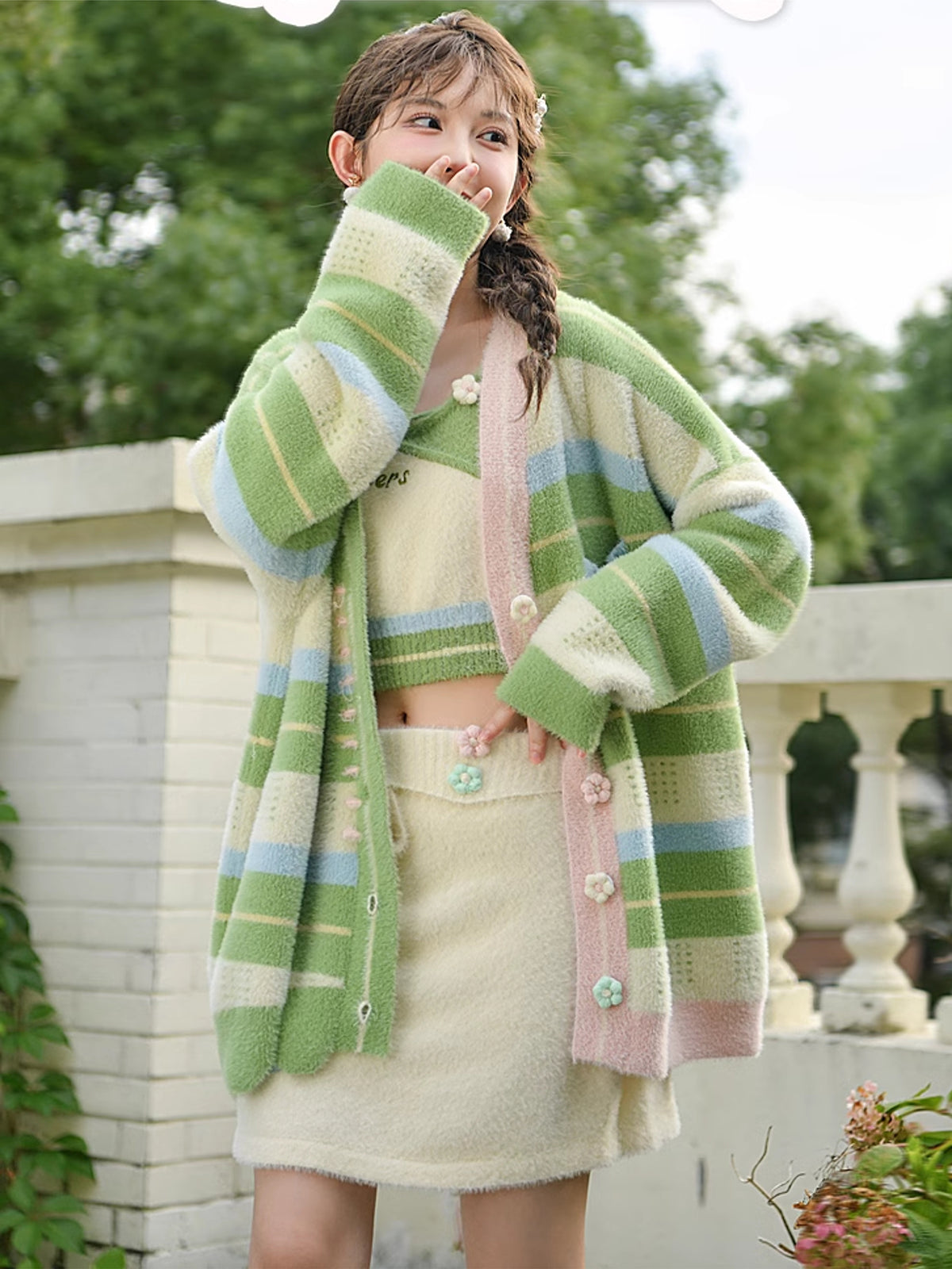 Fuzzy 2025 fleece cardigan