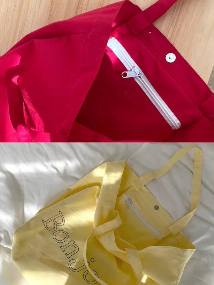 Bonjour Belle Canvas & Denim Tote Bags-ntbhshop