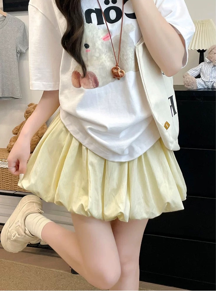 Pastel Bloom Puffy Skorts-ntbhshop