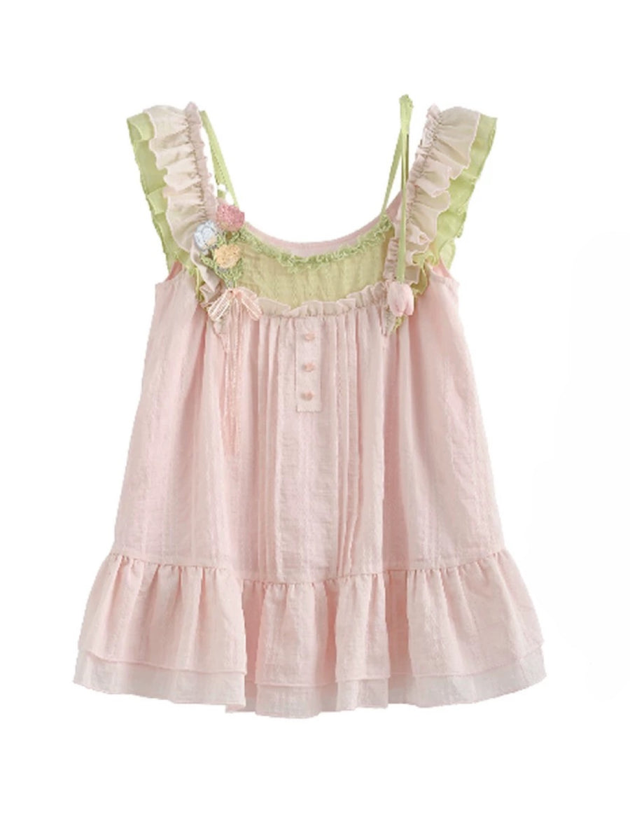 Tulip Bubble Ruffle Blouse & Shorts-Sets-ntbhshop
