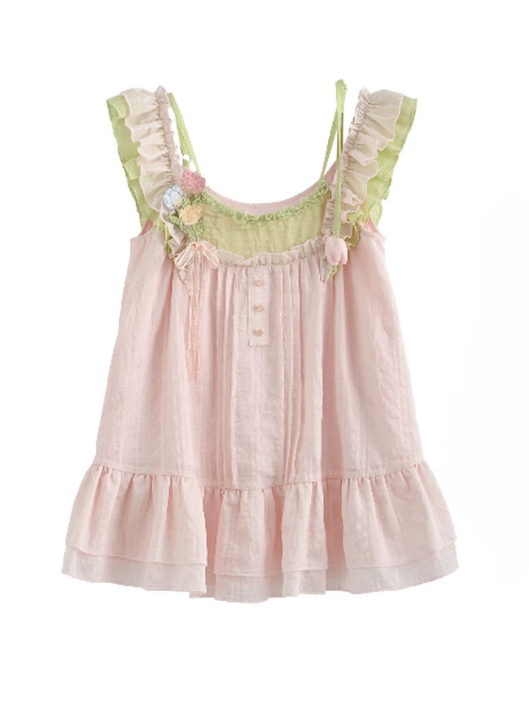 Tulip Bubble Ruffle Blouse & Shorts-Sets-ntbhshop