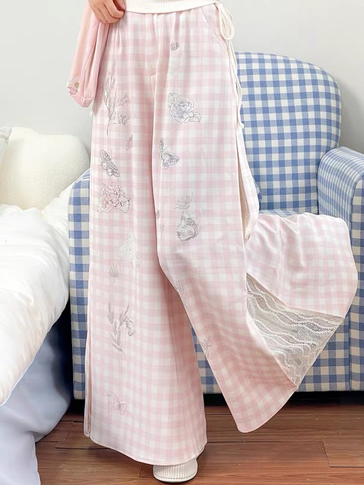 Butterfly Blush Lounge Pants-Bottoms-ntbhshop