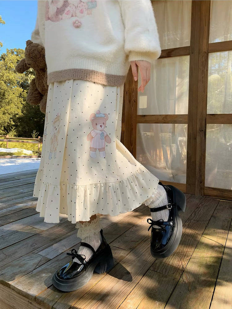 Teddy Dot Cotton Skirt-Bottoms-ntbhshop