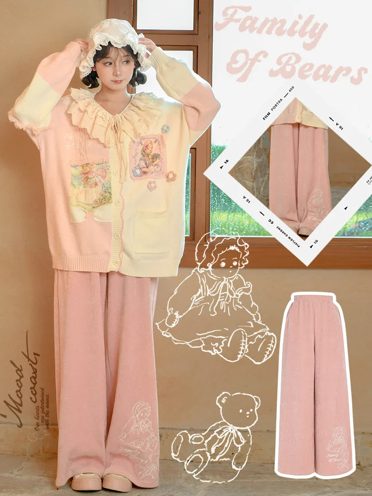 Family of Bears Pink Wide Leg Pants-ntbhshop