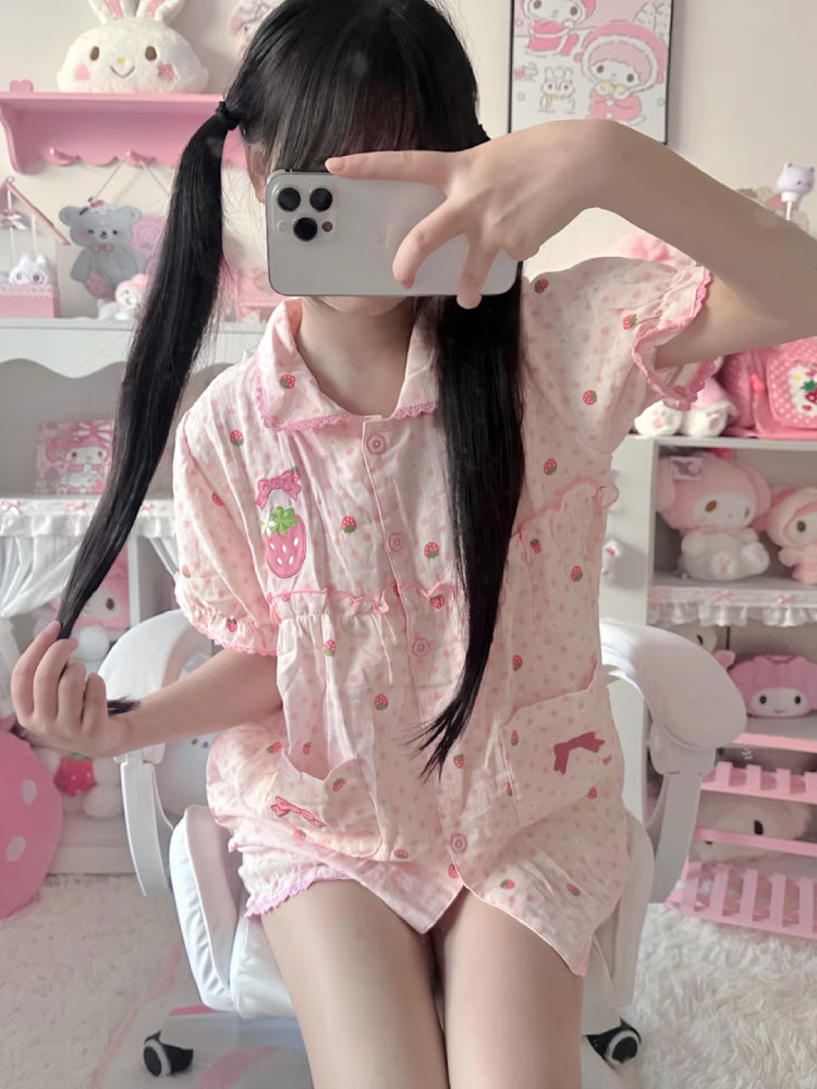 Strawberry Dream Cotton Pajama Sets-ntbhshop