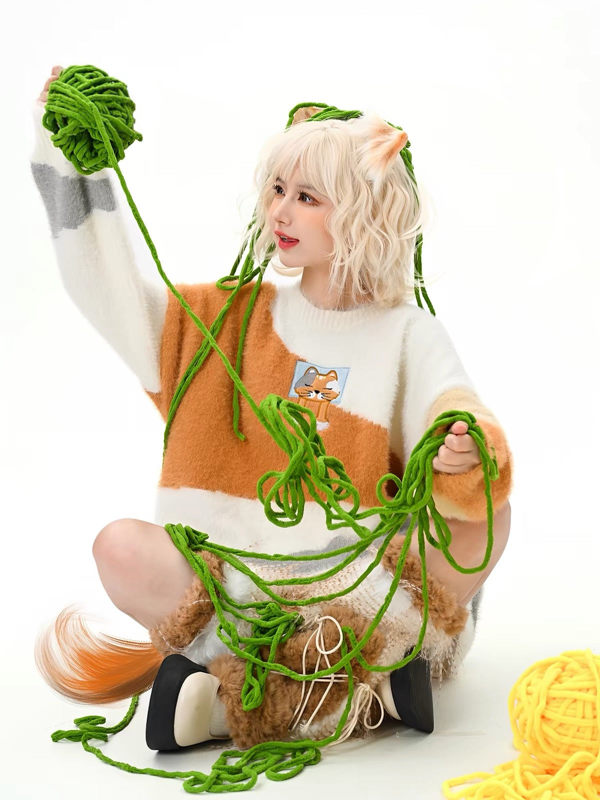 Cat Cubby Fuzzy Sweater-Outerwear-ntbhshop