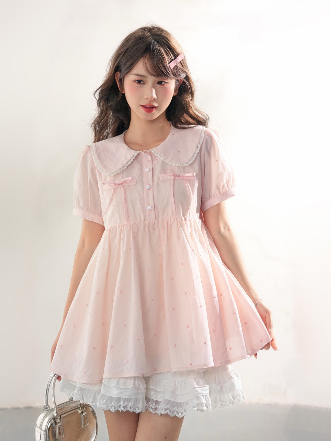 Sweetheart Cotton Babydoll Blouse-Tops-ntbhshop